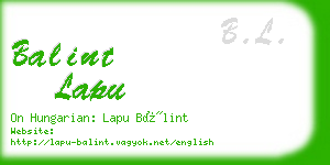 balint lapu business card